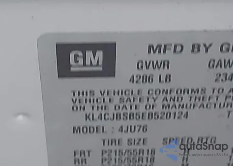 2014 Buick Encore Convenience z USA, uszkodzony, nr VIN KL4CJBSB5EB520124